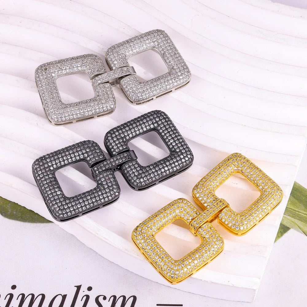 Juya DIY Copper 18K Gold Plated Pendant Connector Fastener Buttob Lock Clasps For Needlework Natural Stone Pearls Jewelry Making Aurexia off