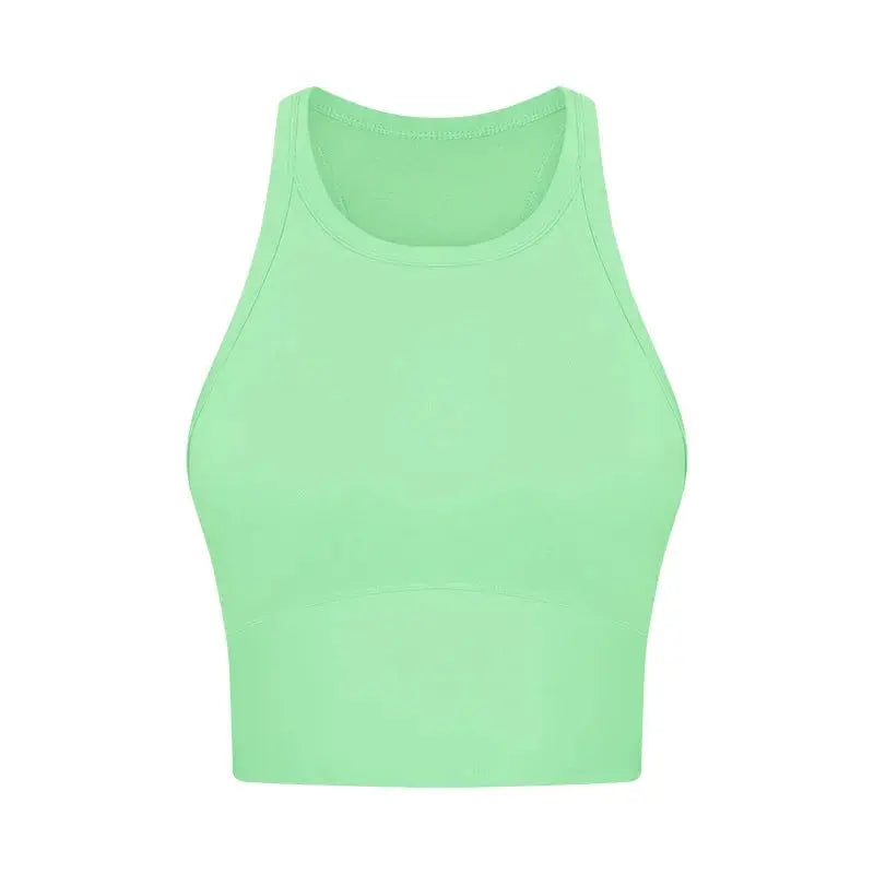 Built-in chest patch, high-end women's yoga vest, nude feel Leica gym exercise sports bra, hanging neck style Aurexia off