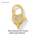 18K Gold Plated Inlaid Zircon Heart Lobster Clasps,Connectors For Jewelry,Clasp For Bracelet,DIY Jewelry Making Accessories Aurexia off