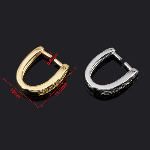 14K Gold Plated Brass Metal Pendant Bail Hooks For Jewelry Making,Inlaid Zircon Pendant Holder Bail,Jewelry Making Accessories Aurexia off