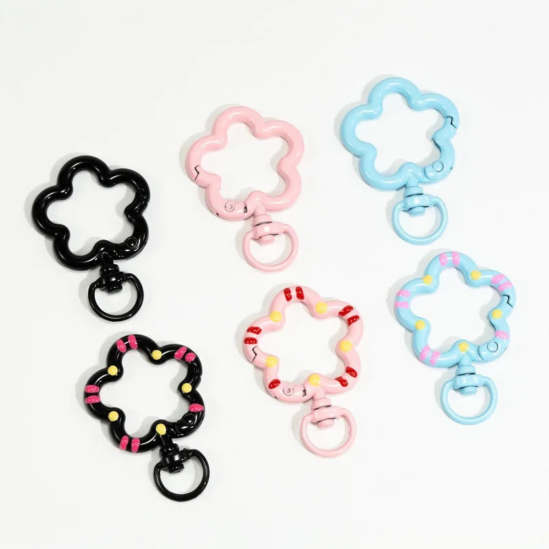 5pcs Flower Metal Lobster Claw Clasps Swivel Lanyards Trigger Snap Hooks Strap Connector for Bag Key Chains Rings Jewelry Making Aurexia off