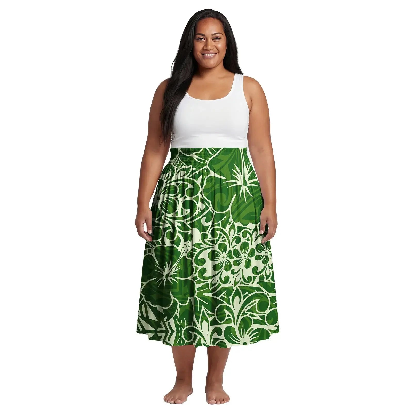 2026 Spring New Custom Elastic Waistband Design Women Skirts Samoan Polynesian Elegant Oversize Ladies Dress Party Aloha Skirts Aurexia off