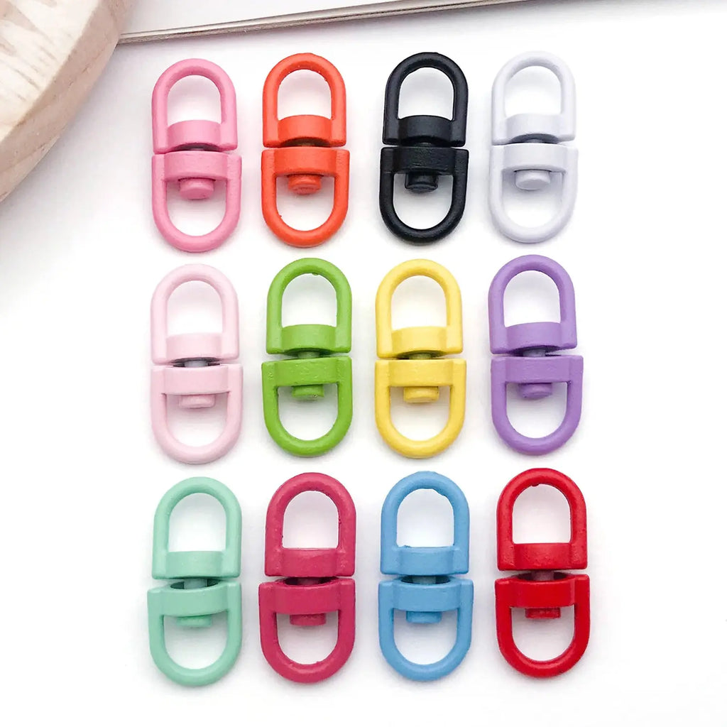 20pcs Metal Rotate Buckle Key Rings Swivel Dog Buckle Holder Connectors for DIY Keychain Jewelry Making Accessories Aurexia off