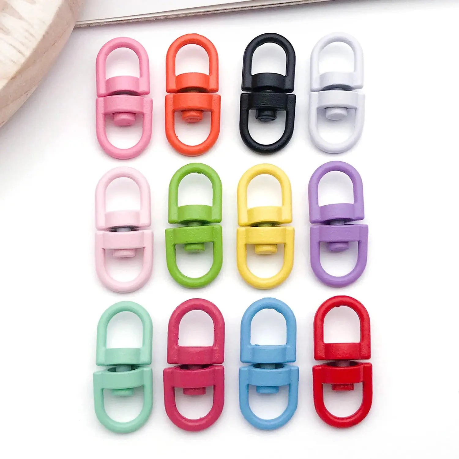 20pcs Metal Rotate Buckle Key Rings Swivel Dog Buckle Holder Connectors for DIY Keychain Jewelry Making Accessories Aurexia off