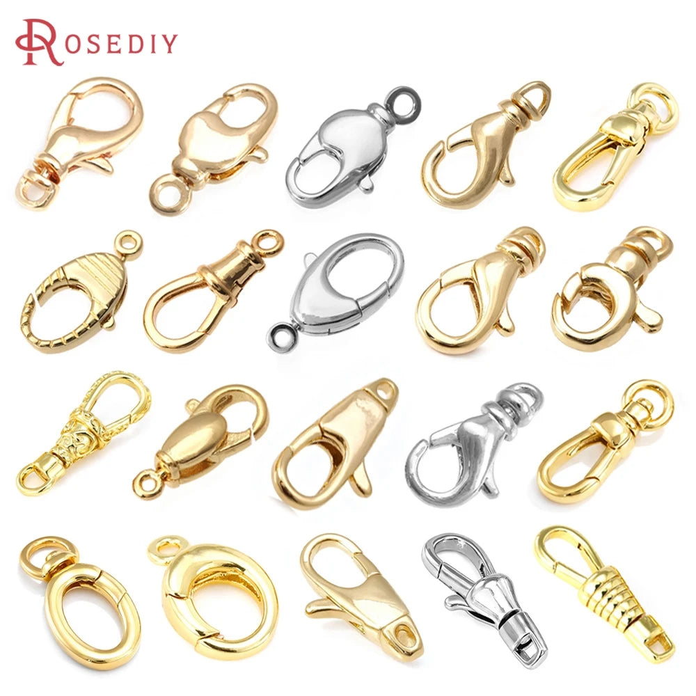 18K Gold Color Brass Rotatable Lobster Clasps Connect Clasps Jewelry Necklaces Bracelets Making Diy Findings Accessories Aurexia off