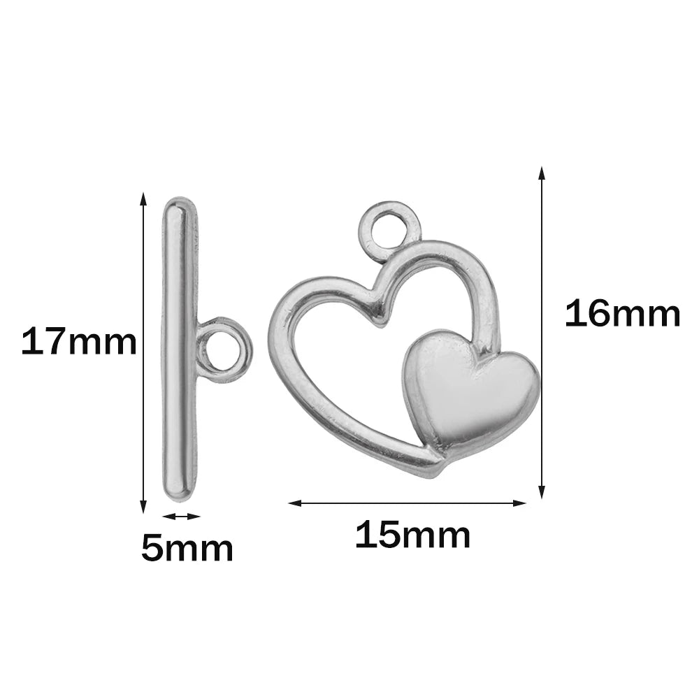 5 Sets Stainless Steel Toggle Clasp T-bar Closure Ring Fastener Hook End Connectors for DIY Necklace Bracelet Jewelry Making Aurexia off