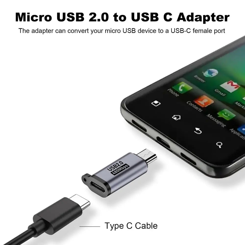 USB-C Adapter Type C Female To Micro / Mini USB Converters For iPhone 14 13 Xiaomi Samsung For Lightning Male Charger Adapter Aurexia off