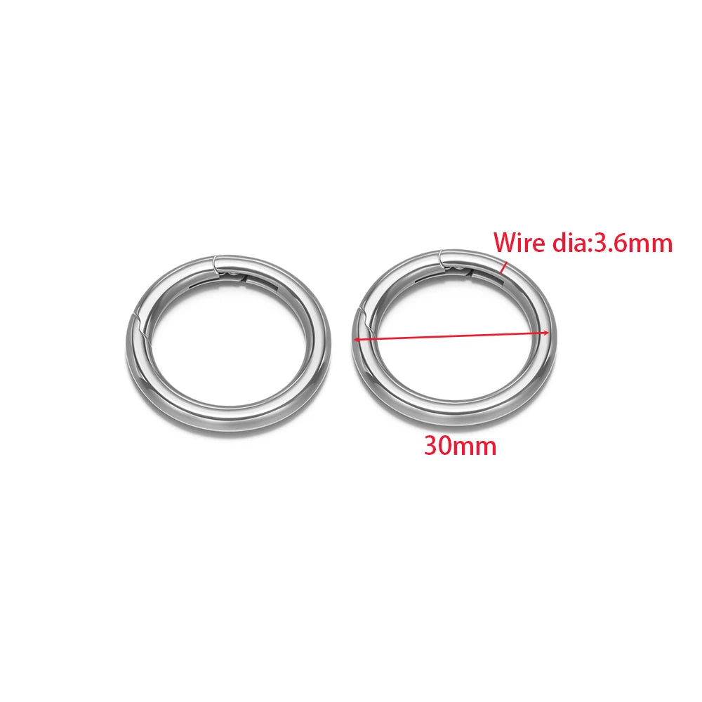 2Pcs/Lot Round Spring Clasps Stainless Steel Gold Plated Keyrings Buckles Connectors for DIY Jewelry Bag Hooks Making Components Aurexia off