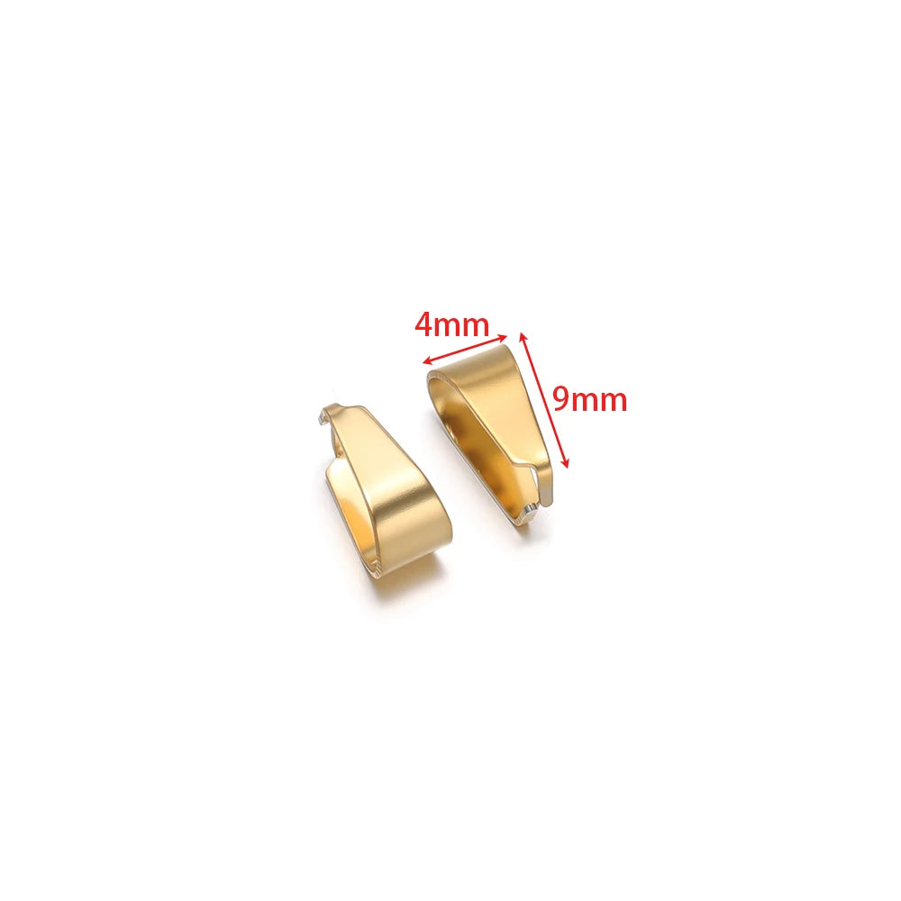 50pcs Stainless Steel Black/Gold Color Pinch Clip Clasps Pendant Buckle Connectors DIY Jewelry Making Necklace Earrings Material Aurexia off