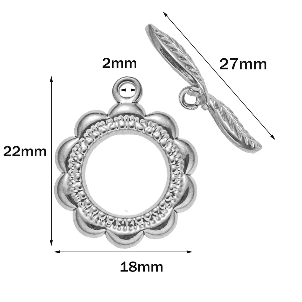 5 Sets Stainless Steel Toggle Clasp T-bar Closure Ring Fastener Hook End Connectors for DIY Necklace Bracelet Jewelry Making Aurexia off