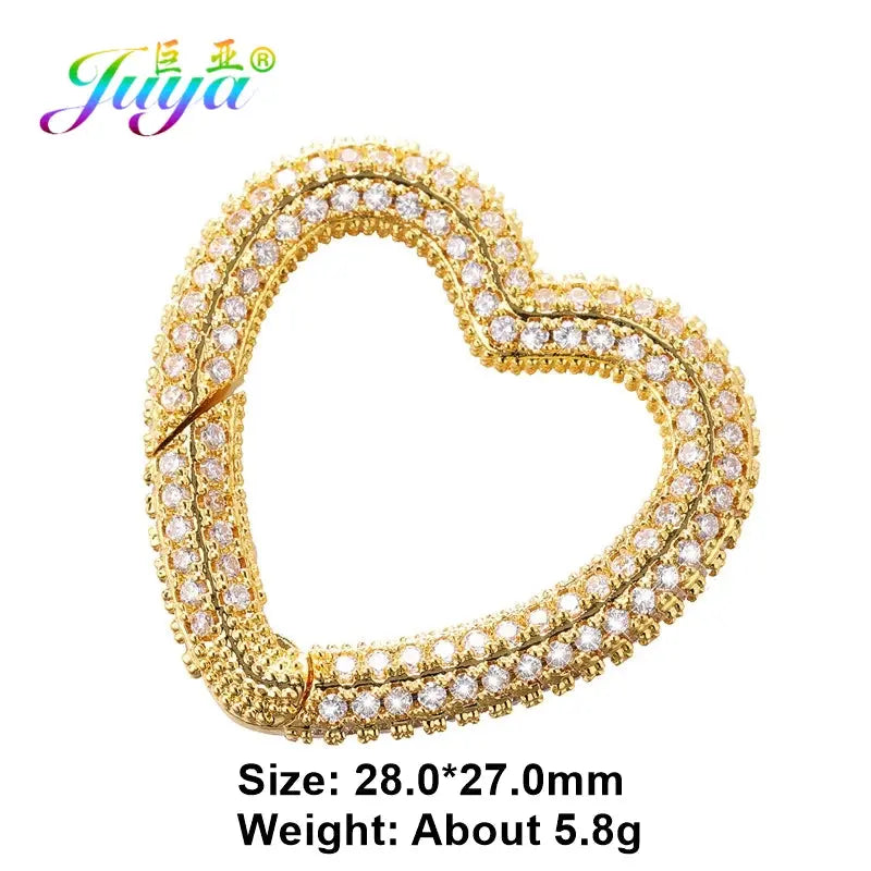 Juya Handmade Zirconia 18K Gold Plated Decorative Copper Pendant Carabiner Screw Bolt Lock Clasps For DIY Punk Jewelry Making Aurexia off