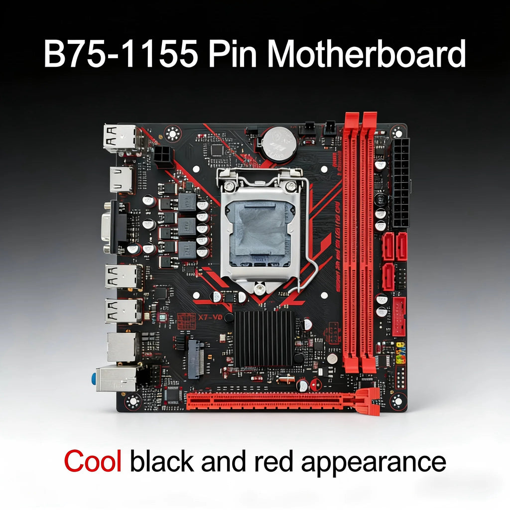Kllisre B75 Mainboard LGA 1155 Socket DDR3 M.2 NVMe with  Intel  i5 3570 Cpu Aurexia off