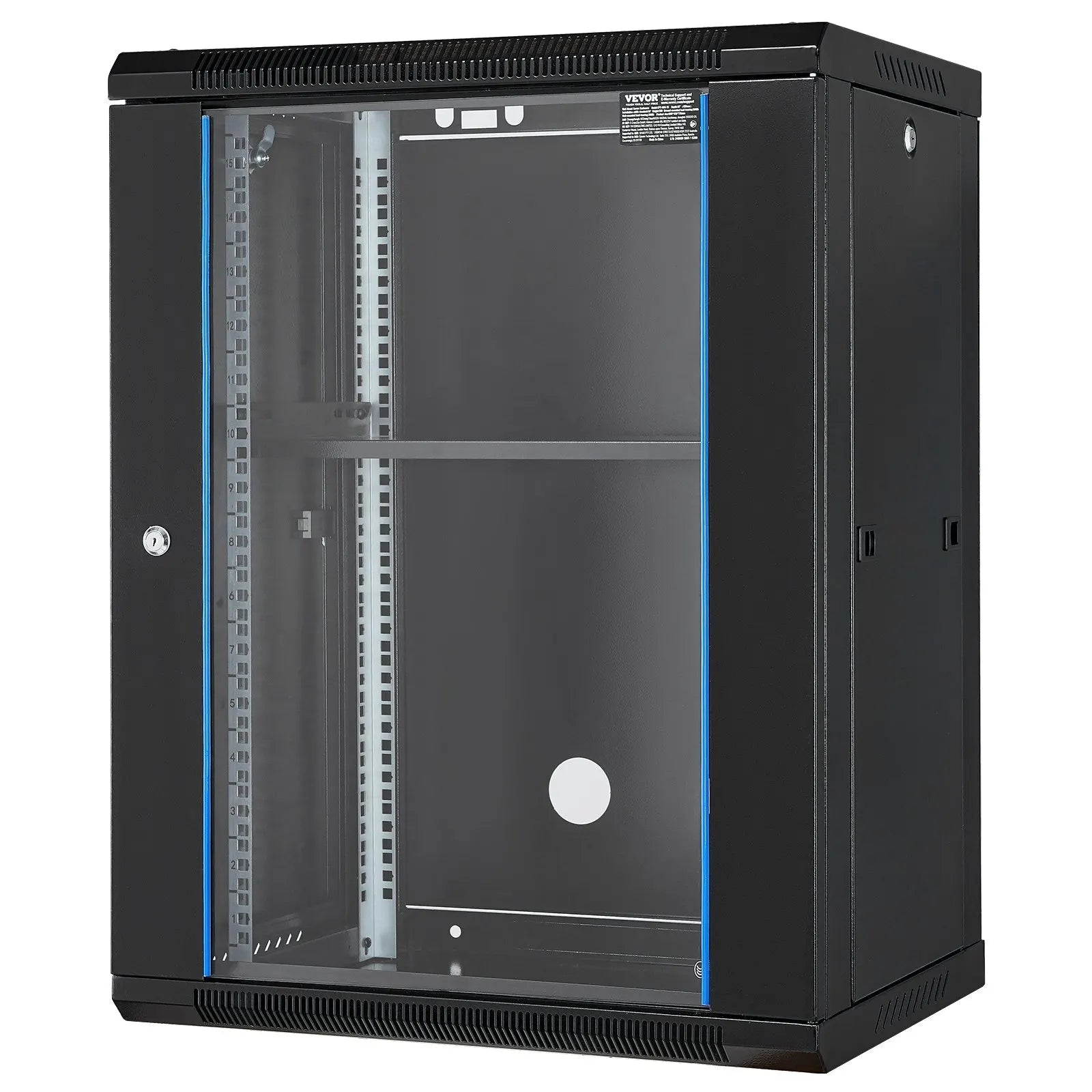 15U Wall Mount Network Server Rack Cabinet Enclosure 18Glass Door Lock Aurexia off