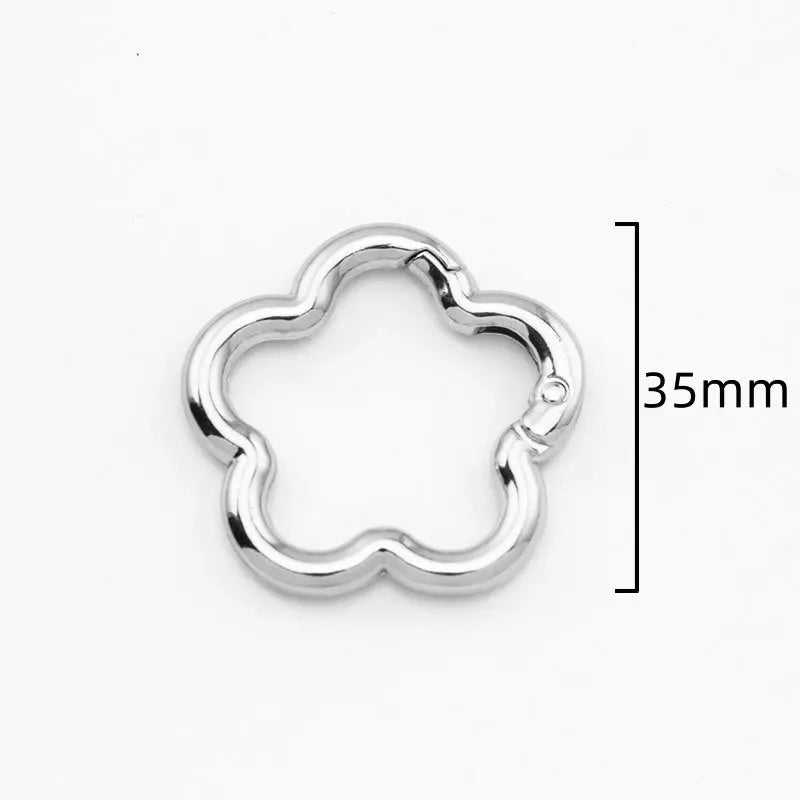 5pcs Flower Snap Hook Trigger Clips Buckles For Keychain Lobster Lobster Clasp Hooks for Necklace Key Ring Clasp Jewelry Supply Aurexia off