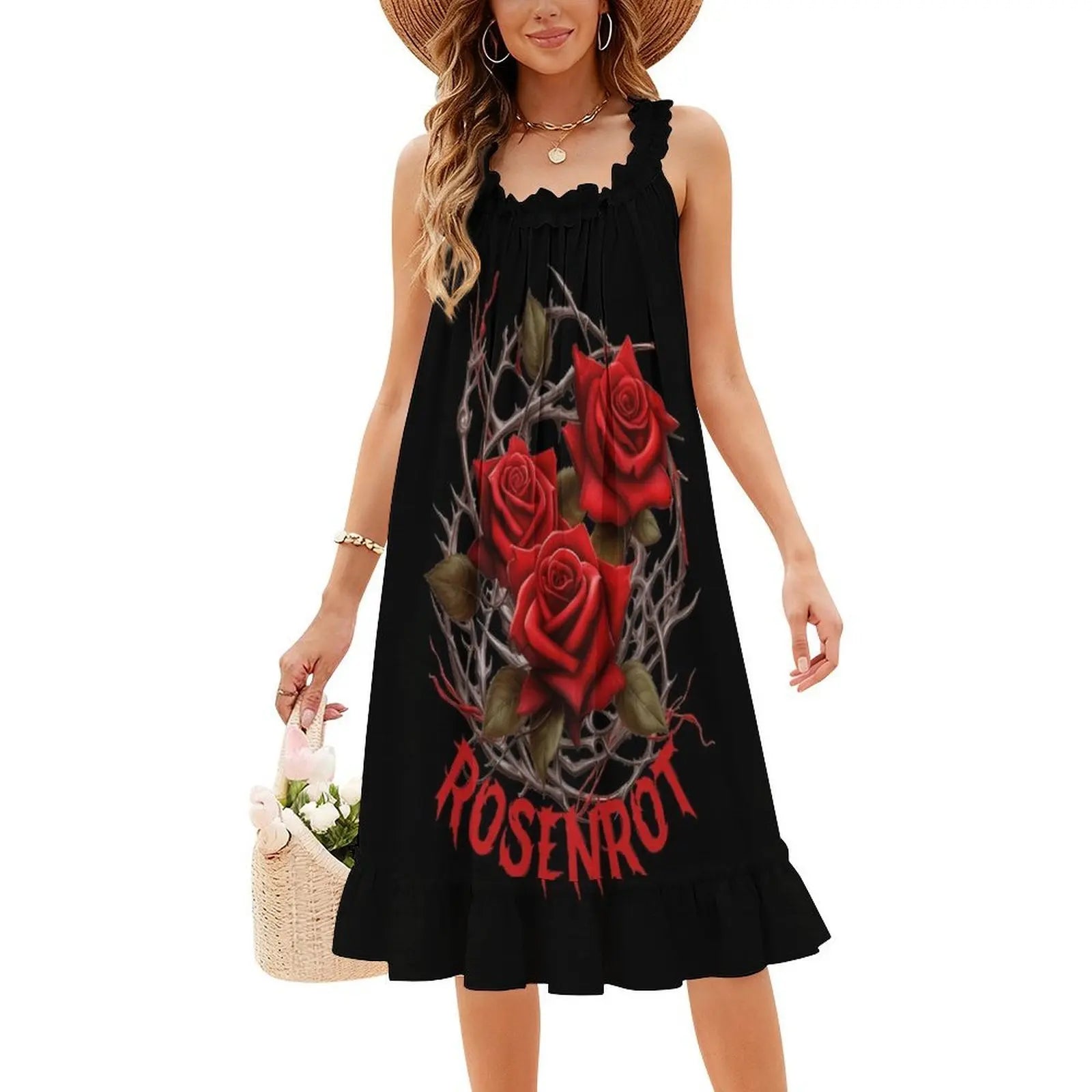 Rose Red Nest Korean Style Dress For Women Elegant Casual Dress For Party Or Daily Wear Rose Red Roses Sting Rose Red Oh Rose Aurexia off