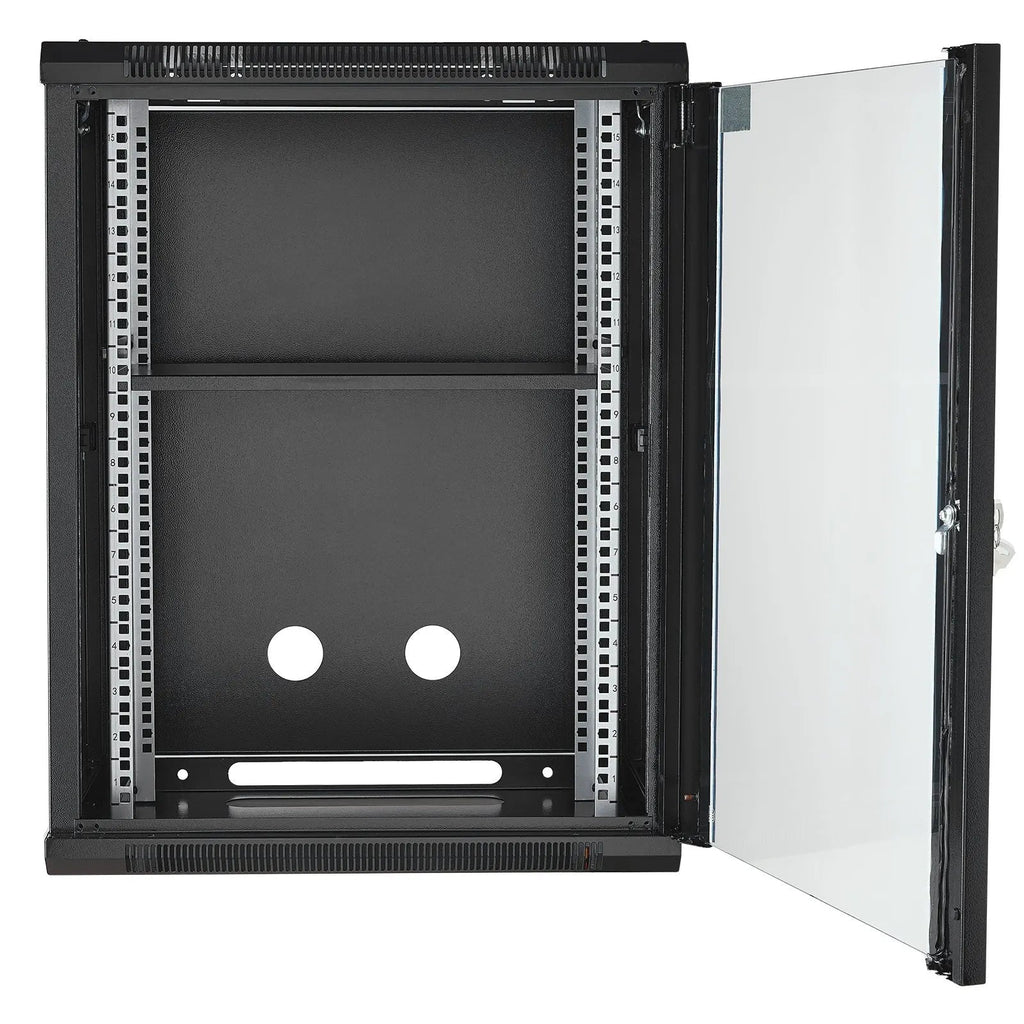 15U Wall Mount Network Server Rack Cabinet Enclosure 18Glass Door Lock Aurexia off