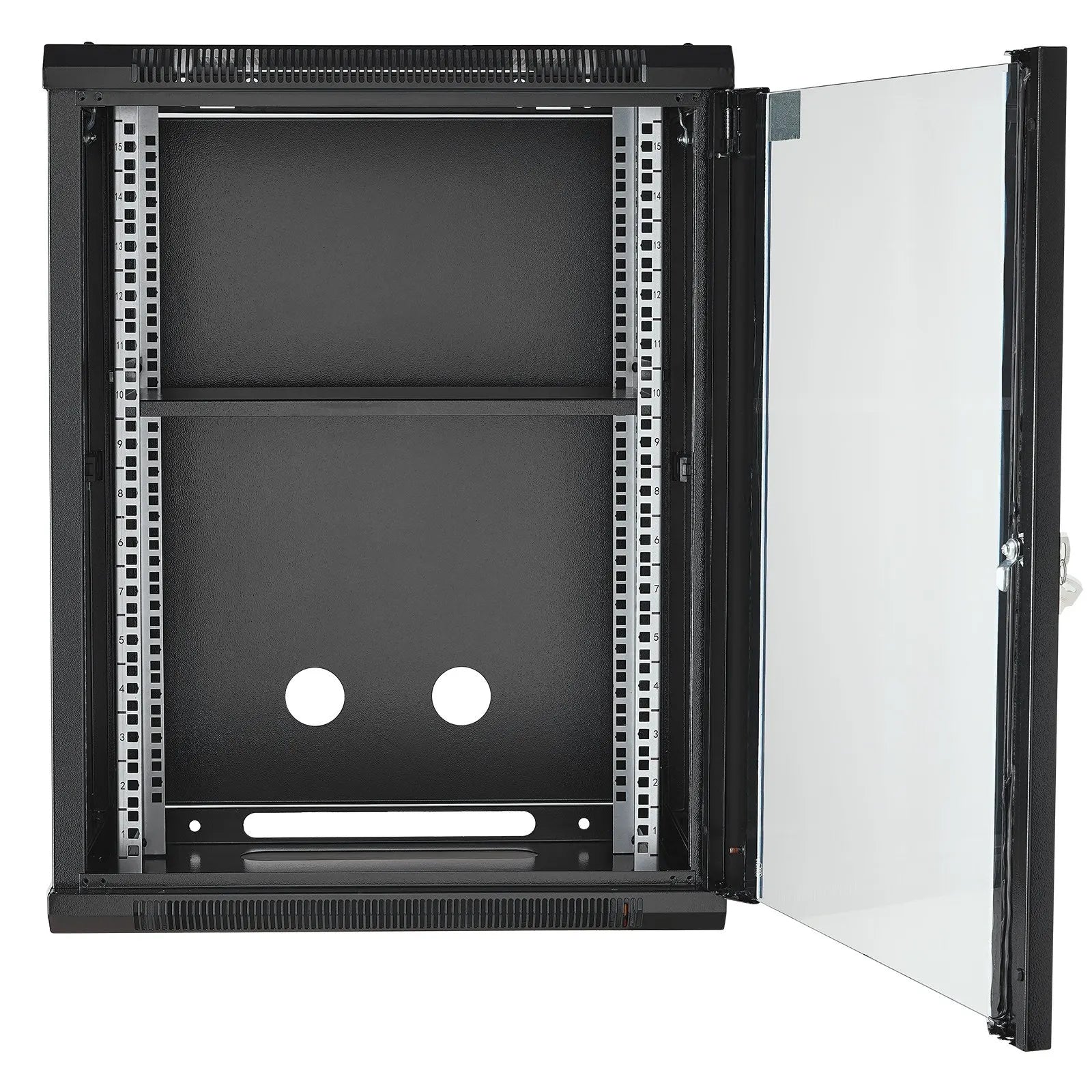 15U Wall Mount Network Server Rack Cabinet Enclosure 18Glass Door Lock Aurexia off