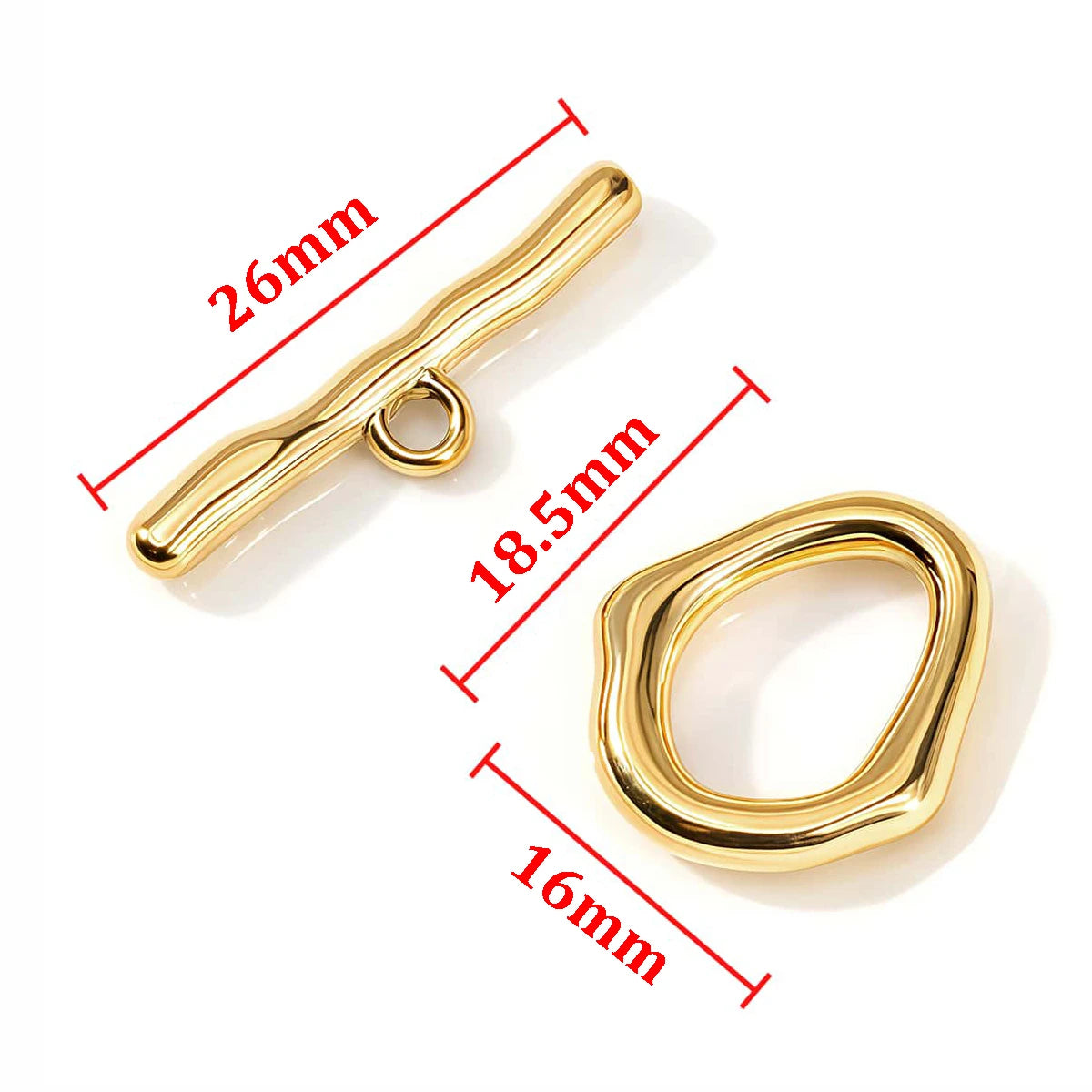 2 Sets Stainless Steel OT Clasp Heart Toggle Clasps Buckle Connector for Necklaces Bracelets Hook DIY Jewelry Making Accessories Aurexia off