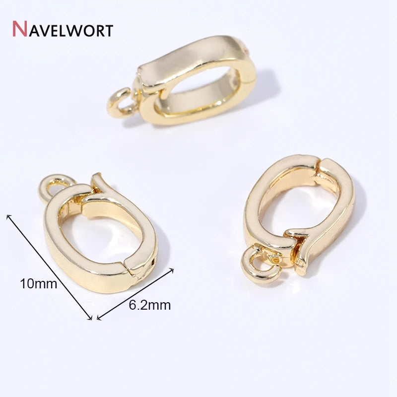 14K/18K Gold Plated Brass Metal Hinged Necklace Enhancer For Necklace Making Accessories Pendant Bail Clasps Jewelry Materials Aurexia off