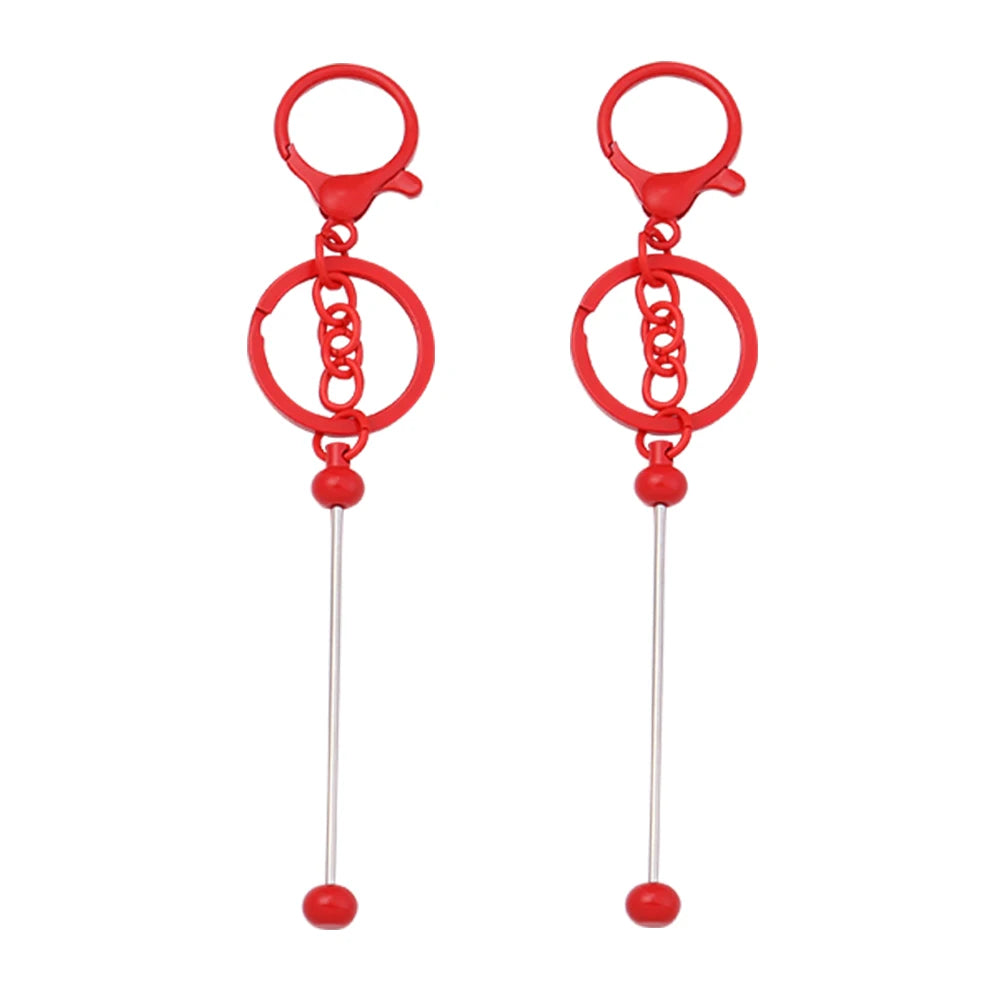 2pcs Beadable Keychains Colorful Metal Lobster Clasp Keyring Pendant For Making Jewelry DIY Keychain Bags Decoration Accessories Aurexia off