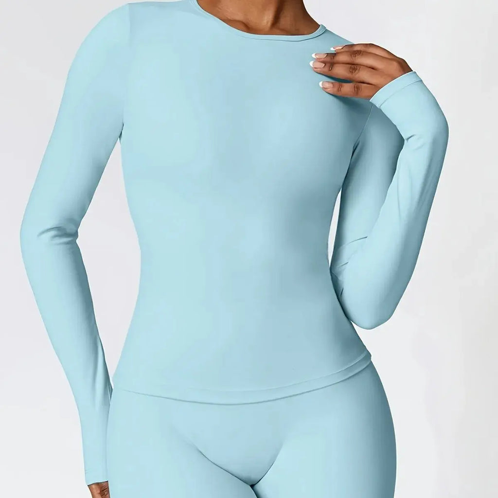 Tight-fitting yoga suit slim long-sleeved outdoor running sports fitness clothing autumn and winter sports women's Pilates Aurexia off