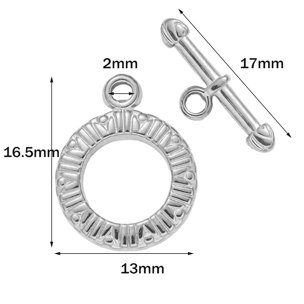 5 Sets Stainless Steel Toggle Clasp T-bar Closure Ring Fastener Hook End Connectors for DIY Necklace Bracelet Jewelry Making Aurexia off
