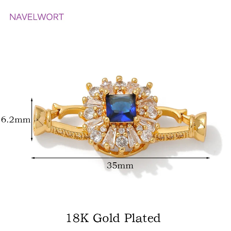 Luxury 18K Gold Plated Connectors Clasps,With Zircon Locks Clasps,Fasteners For Bracelet,DIY Necklaces Jewelry Making Findings Aurexia off