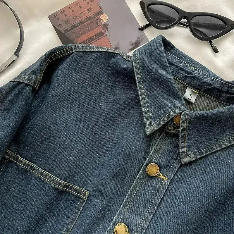 Y2K Denim Skirt Set: Vintage Japanese Style Button Jacket & Cute Mini Skirt, 2-Piece Suit Aurexia off
