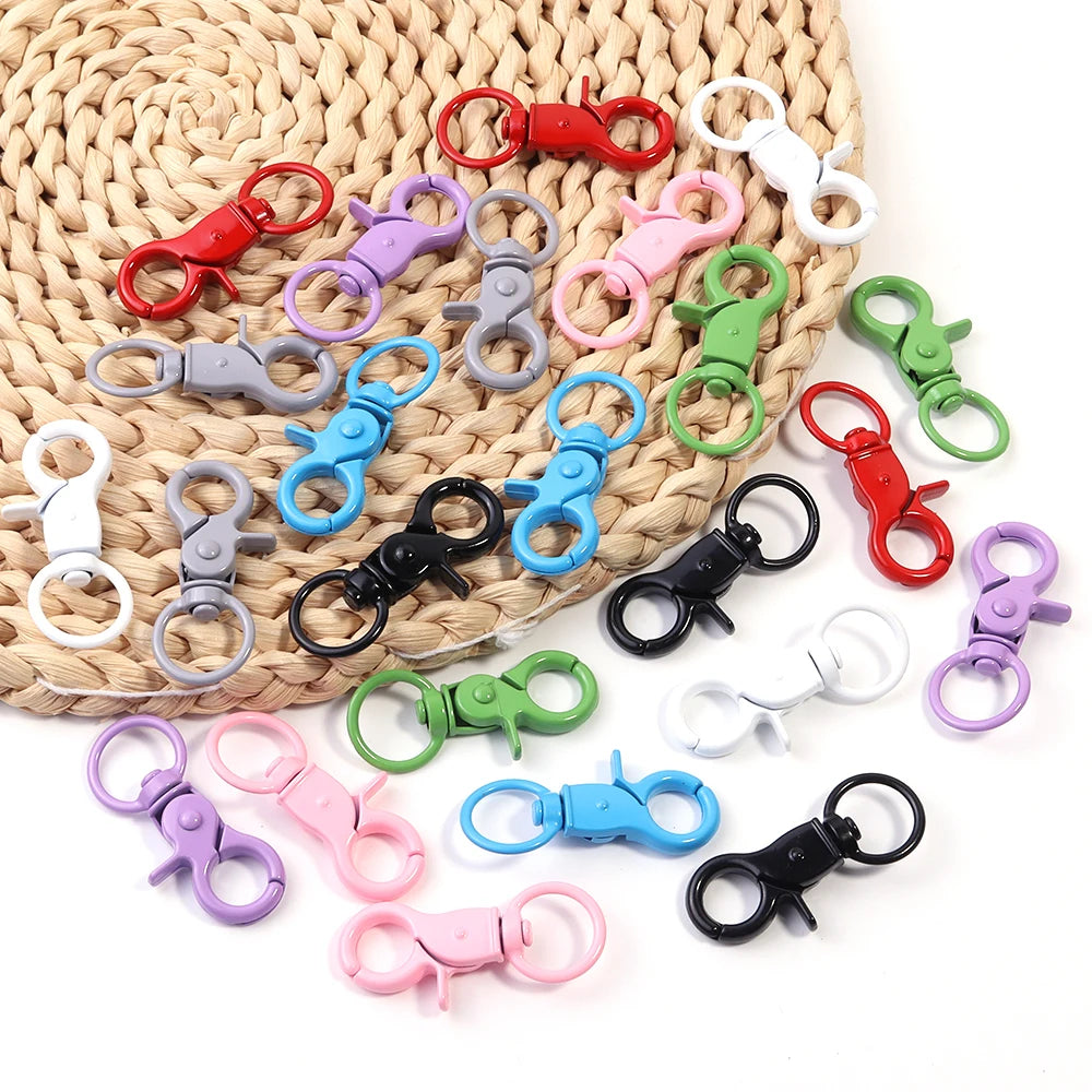 5Pcs/Lot Colorful Swivel Lobster Clasp Hooks Keychain Split Key Ring Connector for Bag Key Chain DIY Jewelry Making Supplies Aurexia off