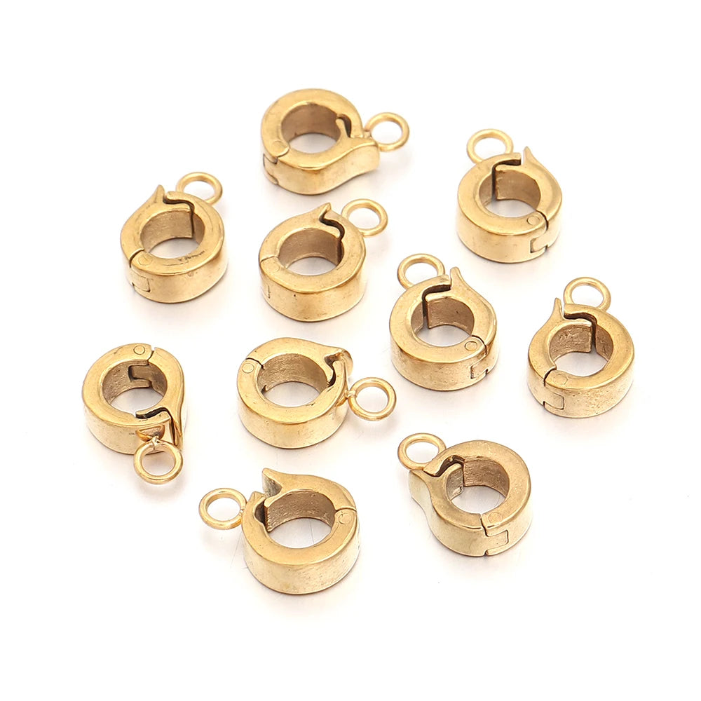 Stainless Steel Necklace Clasp Round Versatile Connection Buckles for Bracelet Earring Pendants Hooks Jewelry Making Supplies Aurexia off