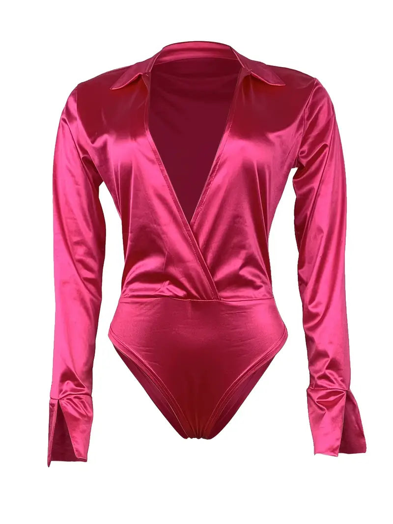 Deep V Neck Long Sleeve Jumpsuit & Casual Pants Set Aurexia off