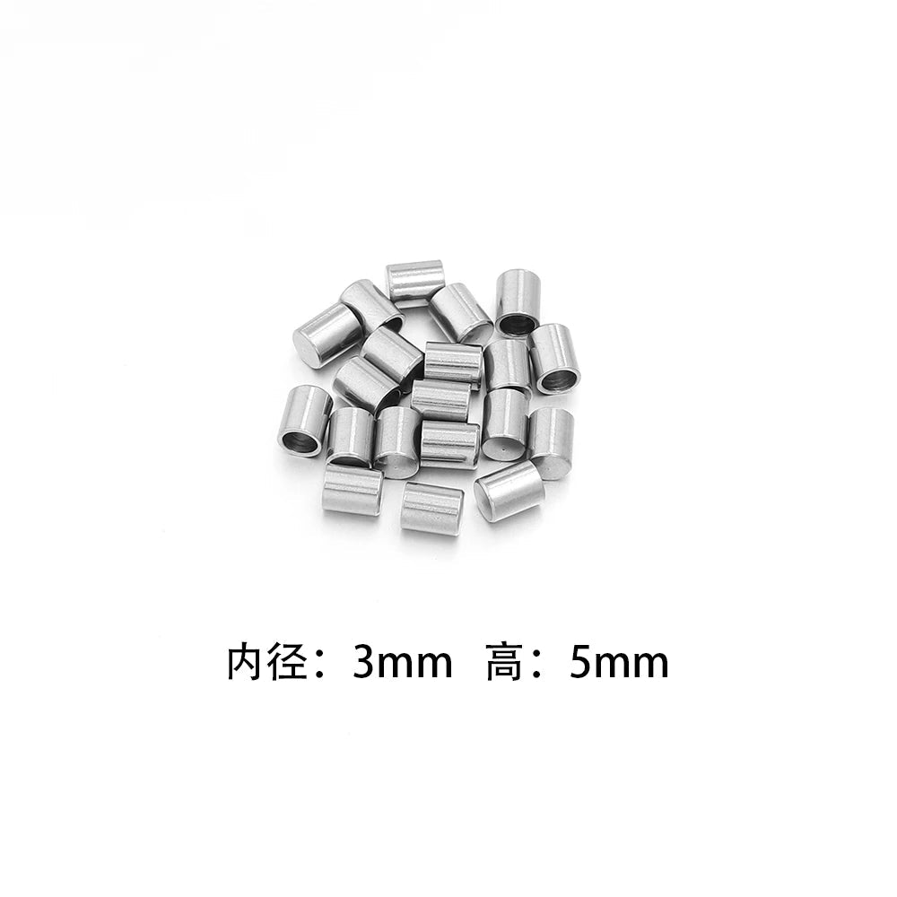 10-20pcs/lot 2-10mm Stainless Steel Leather Cord Clasp Crimp End Caps For Necklace Bracelet Connectors Jewelry Making Supplies Aurexia off