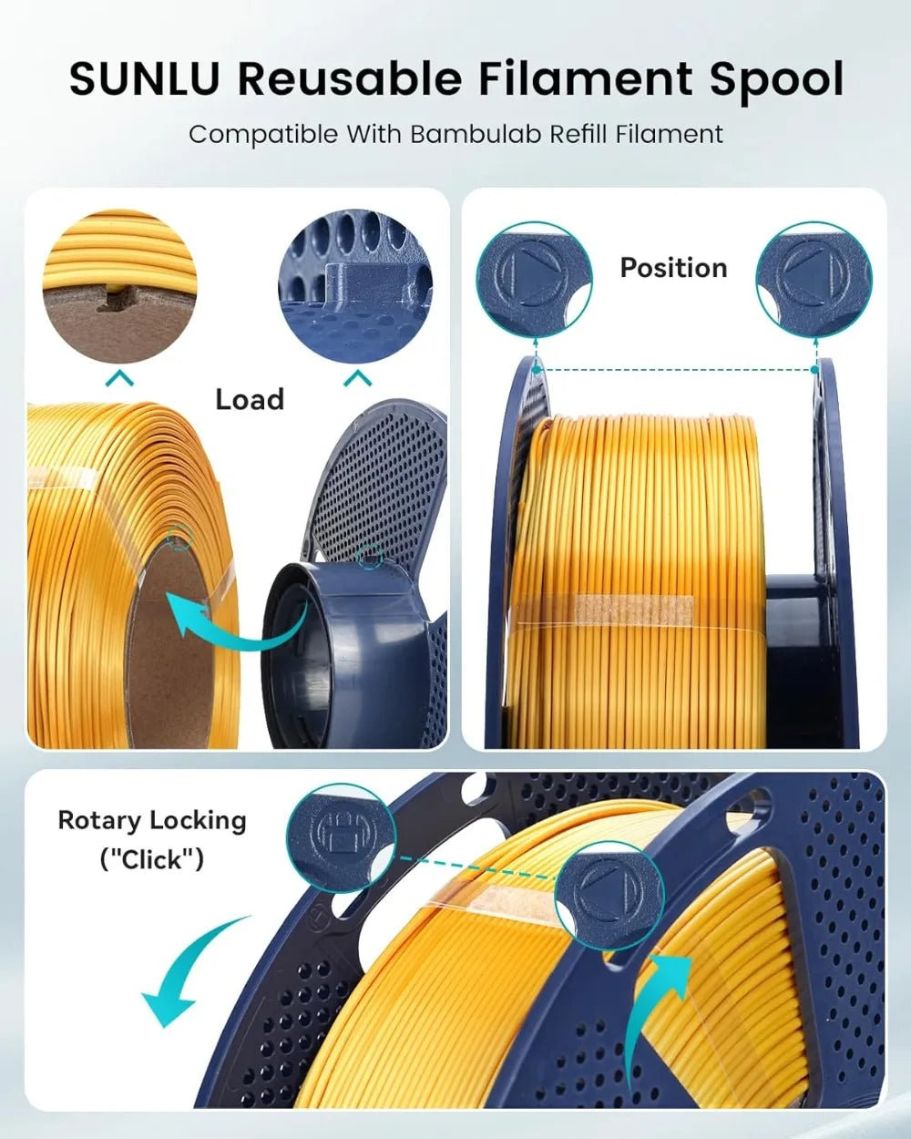 Silk PLA+ Filament 1.75mm, Glossy Gold, 4kg 8.8lbs, 3D Printer Filament, Smooth Finish, 4 Spools Aurexia off