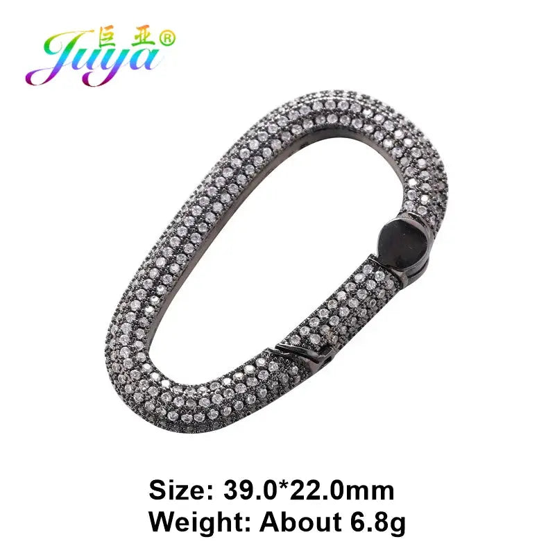 Juya Handmade Zirconia 18K Gold Plated Decorative Copper Pendant Carabiner Screw Bolt Lock Clasps For DIY Punk Jewelry Making Aurexia off