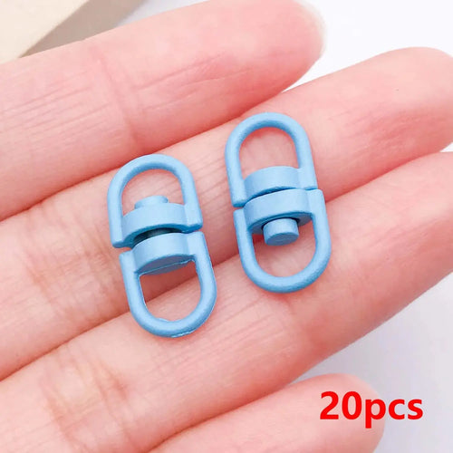 20pcs Metal Rotate Buckle Key Rings Swivel Dog Buckle Holder Connectors for DIY Keychain Jewelry Making Accessories Aurexia off