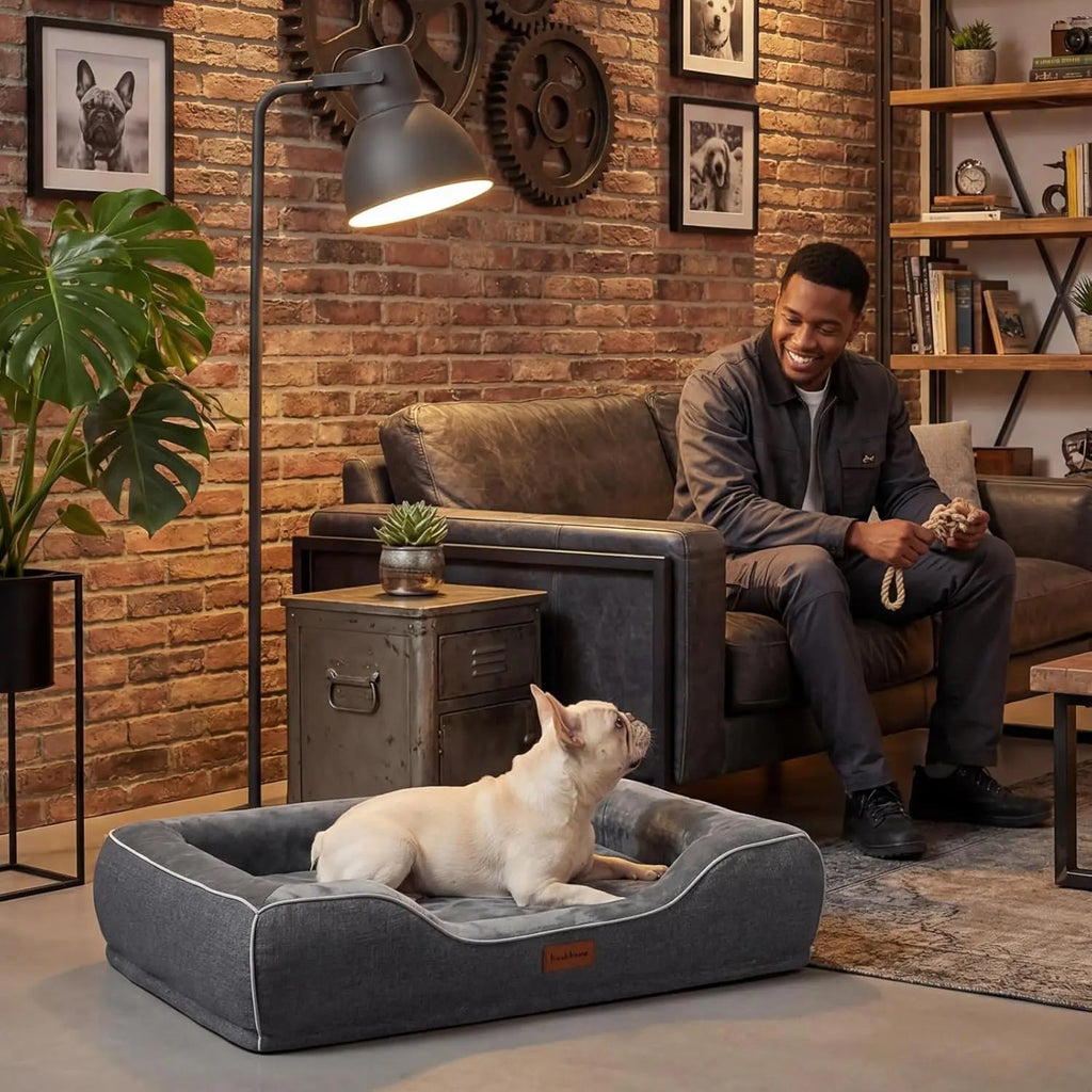 Medium Orthopedic Dog Bed with Cooling Gel & Washable Cover, Relieves Joint Pain, Waterproof, Dark Grey Aurexia off