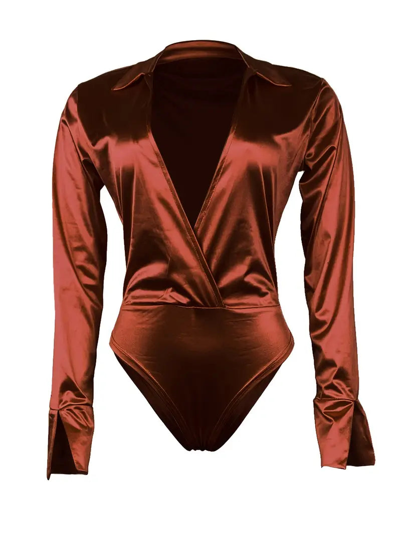 Deep V Neck Long Sleeve Jumpsuit & Casual Pants Set Aurexia off