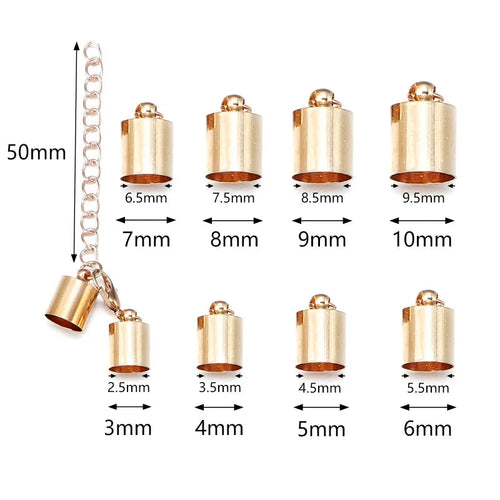 10Sets Leather Cord End Caps With Lobster Clasp Extending Chain For Jewelry Making DIY Bracelet Necklace Connectors Accessories Aurexia off