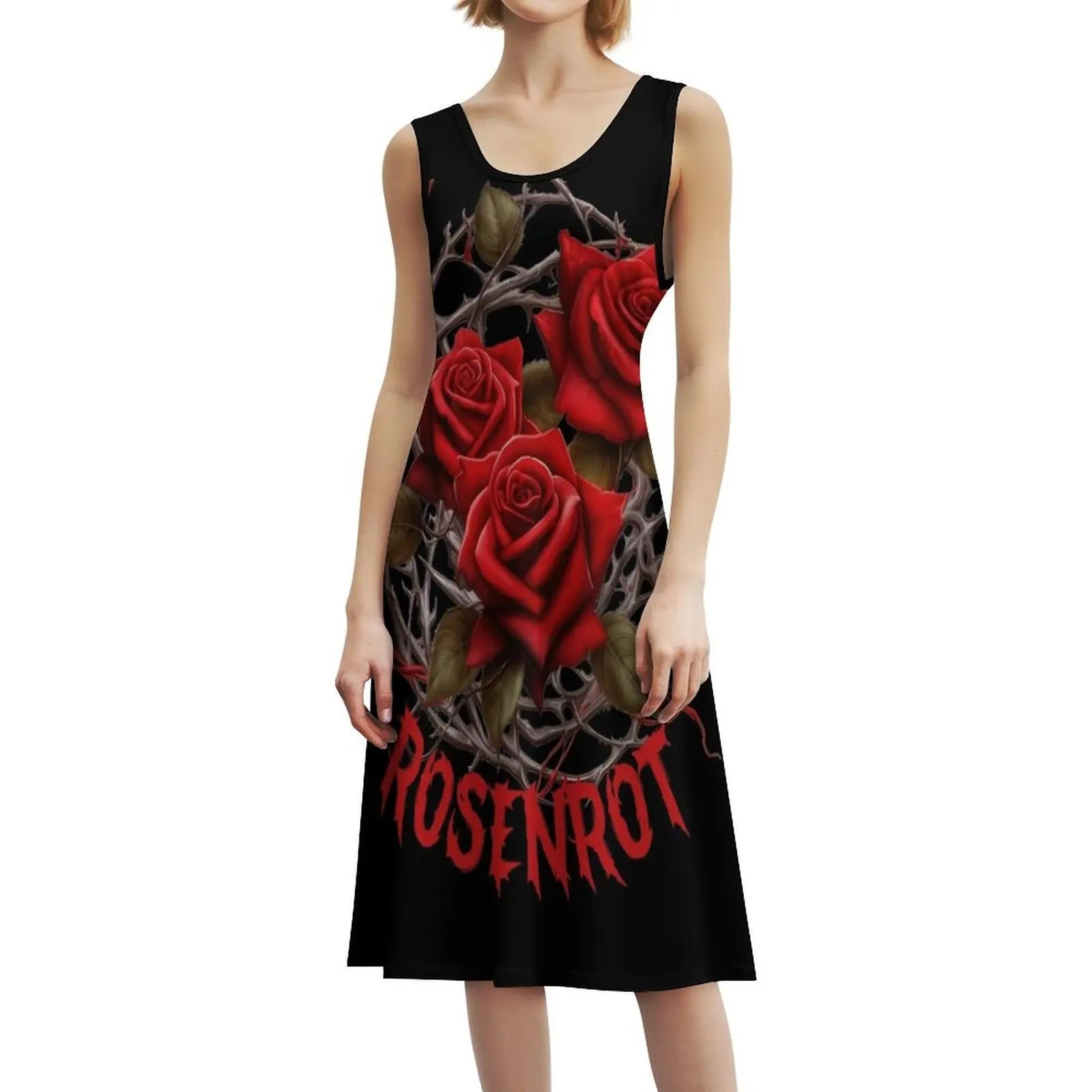 Rose Red Nest Korean Style Dress For Women Elegant Casual Dress For Party Or Daily Wear Rose Red Roses Sting Rose Red Oh Rose Aurexia off