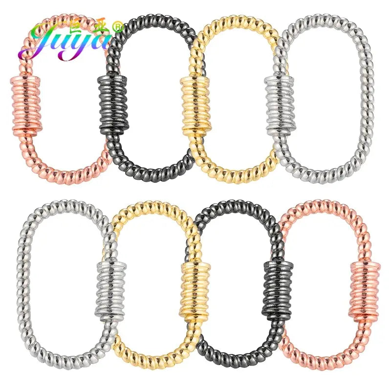 Juya DIY Decoration Carabiner Fastener Spring Lobster Screw Locket Clasps Accessories For Keychain Necklace Making Aurexia off