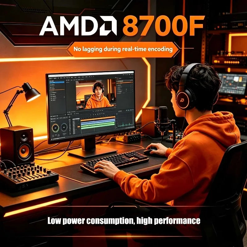 AMD Ryzen 7 8700F Desktop CPU Zen4 4nm 8C16T 5.0GHz 24MB Cache AM5 65W No IGPU AI High Performance Gaming Office Chip Aurexia off