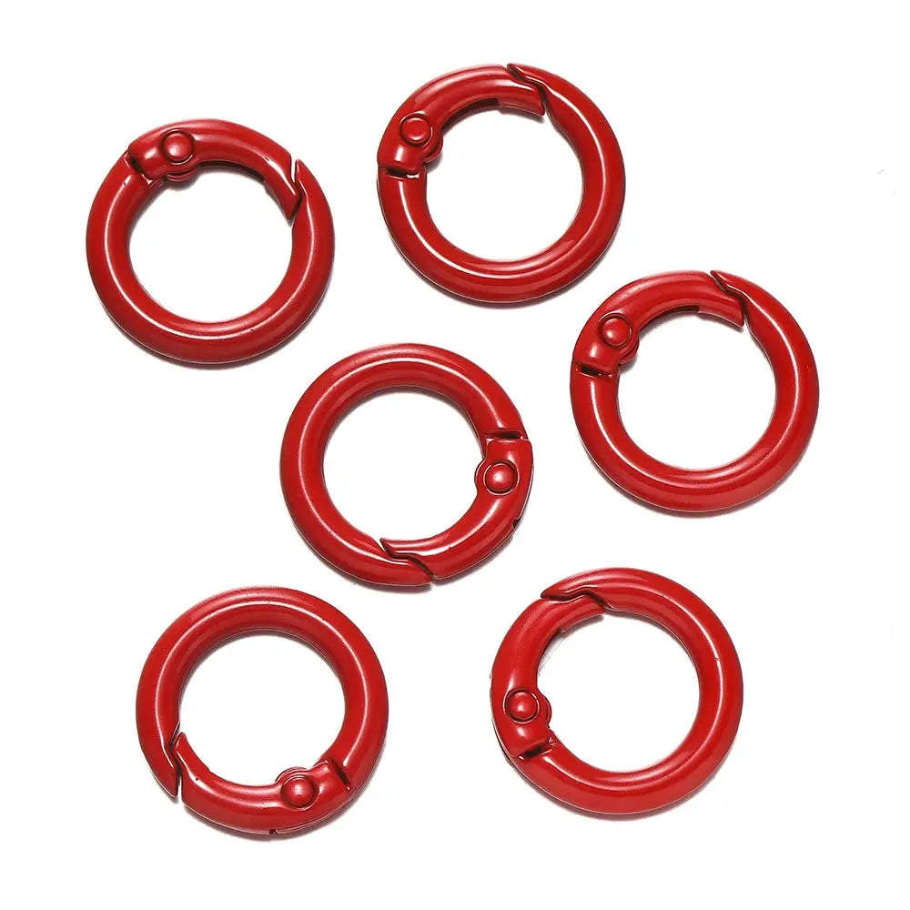 2/5pcs/Lots Metal Round Spring Clasp Colored Carabiner Keychain Clips Hook for DIY Jewelry Buckles Keychains Supplies Aurexia off