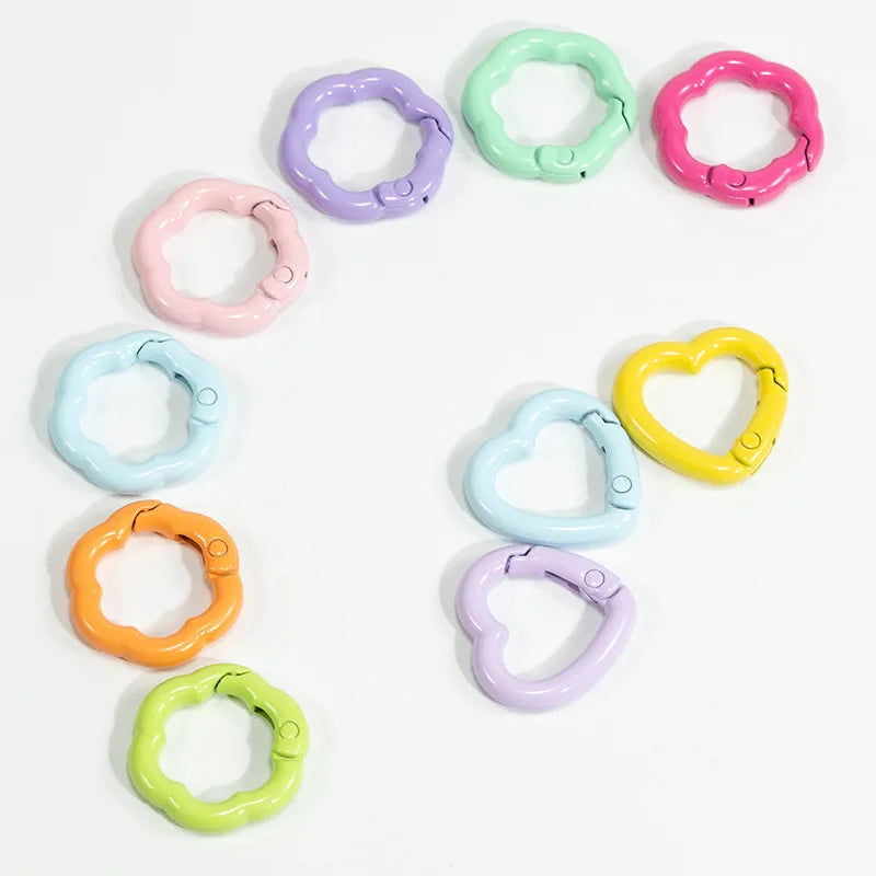 5pcs Cute Heart Cat Keychain Rings Carabiner Clip Key Chain Hooks for DIY Keys Buckle Bags Purses Replacement Lanyard DIY Crafts Aurexia off