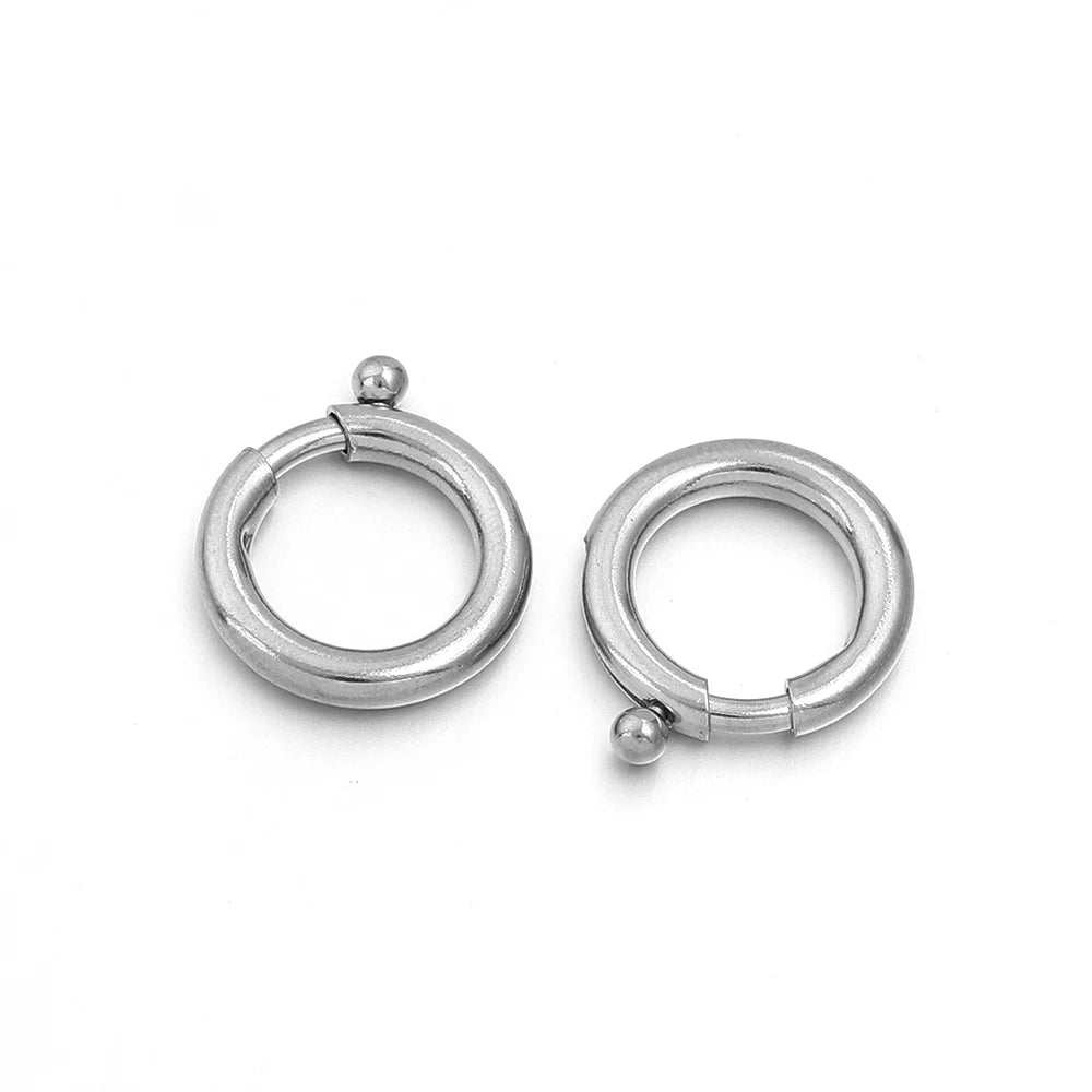 2pcs Stainless Steel Spring Clasps Round Ring Clasp Hooks Buckle Connectors For DIY Jewelry Making Bracelet Necklace Accessories Aurexia off