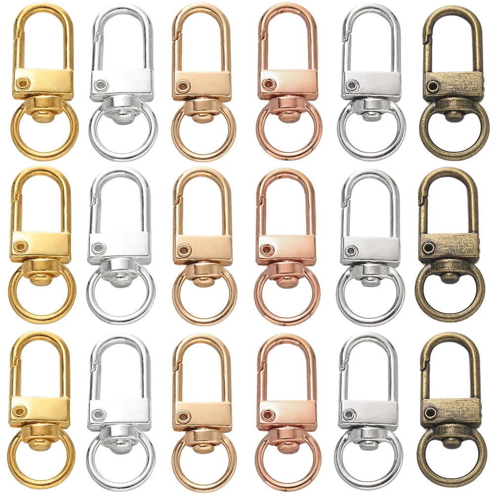 10pcs/pack Rotating Dog Buckle Snap Lobster Clasps Hooks for DIY Jewelry Making Keychain Bag Clasp Accessories Supplies Aurexia off