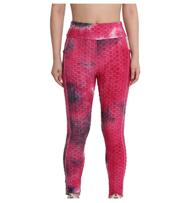 Fashionable Tie-Dye Bubble Pocket Trousers for Women Aurexia off