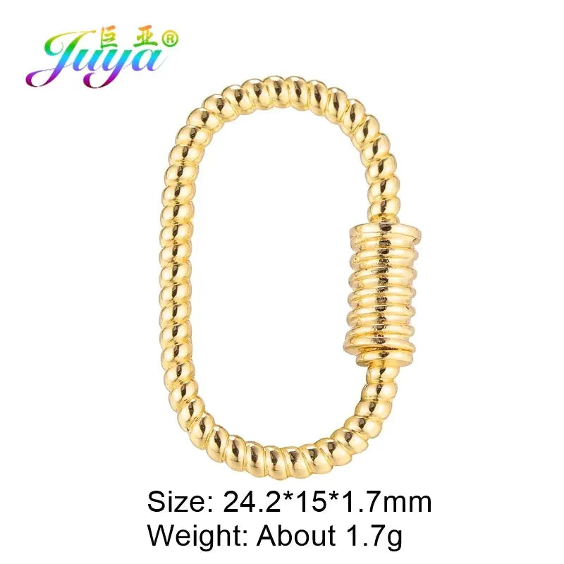 Juya DIY Decoration Carabiner Fastener Spring Lobster Screw Locket Clasps Accessories For Keychain Necklace Making Aurexia off
