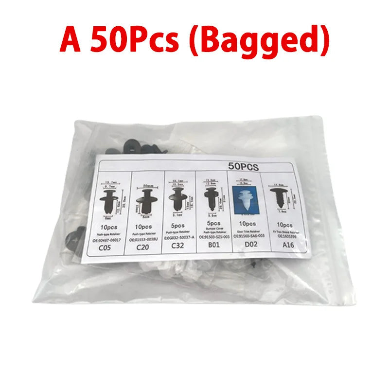 100/50 PCS Auto Fastener Clips Kit  - Multi-Size  Retainers for Car Fender, Bumper, Door & Panel Trim Aurexia off
