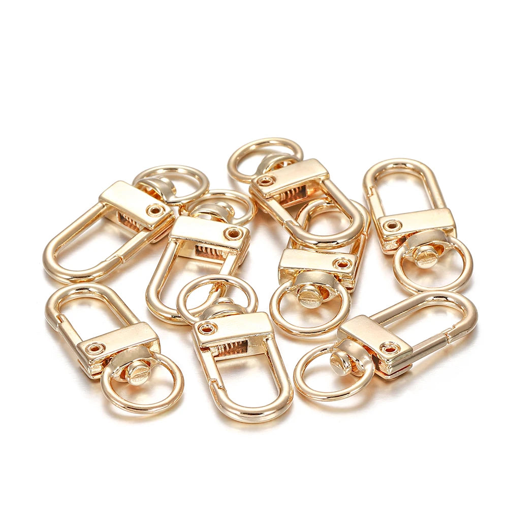 10pcs/pack Rotating Dog Buckle Snap Lobster Clasps Hooks for DIY Jewelry Making Keychain Bag Clasp Accessories Supplies Aurexia off