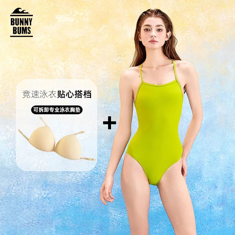 Summer Women's Clothing Solid Color Non See Through Slimming Bathing Suit Swimsuit For Nylon Tankini Swimsuits Set Aurexia off